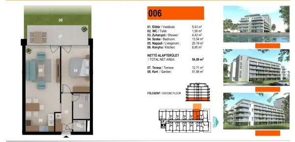 Eladó új építésű téglalakás, Siófok 2 szoba 54 m² 117.7 M Ft